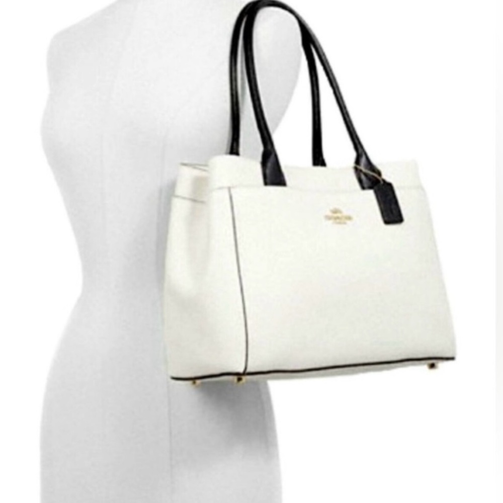 COACH Casey Tote, Chalk Color, Crossgrain Leather - Picture 2 of 12